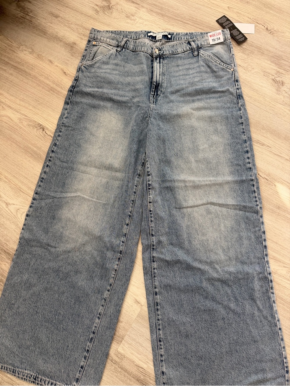 Celebrity Pink Wide Leg Faded Light Blue Jeans